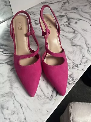 Linzi Cerise Pink Shoe With Sling Back Size 5 • £10