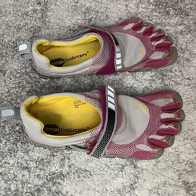 Vibram Fivefingers Size 39 W3493 Maroon Grey Gray Yellow Strap  • $23.99