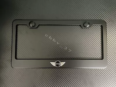 1x (silver/black) MINI 3D Emblem BLACK Stainless License Plate Frame RUST FREE • $23.74