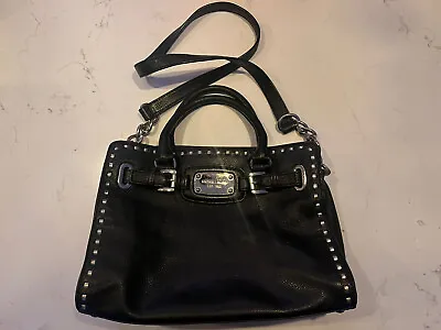 Michael Kors Studded Hamilton Rock & Roll Black Leather Medium Handbag/Crossbody • $115