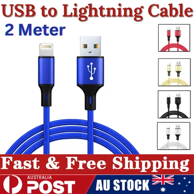 $5.49 • Buy 2M USB Charging Charger Cable Cord Apple IPhone 14 13 12 11 Pro Max XR 8 7 IPad