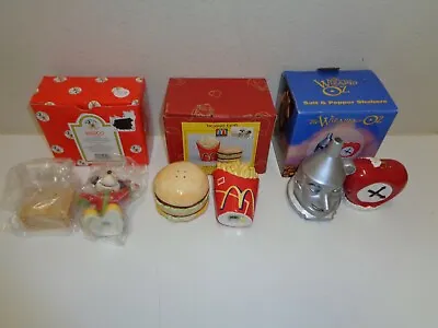 Wizard Oz Mickey Mouse McDonalds Salt Pepper Shakers Lot Of 3 Sets • $38
