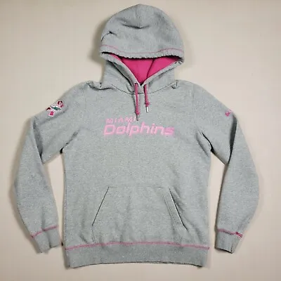 Nike Miami Dolphins Hoodie Sweatshirt Women Large Gray Pink Breast Cancer Aware • $12.50