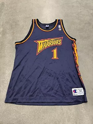 Champion Warriors Bolt Muggsy Bogues Jersey Men 2XL 52 Vintage NBA Golden State  • $199.99