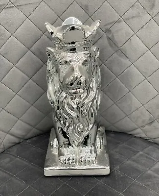 £14.99 • Buy Limited Stock Silver Crushed Diamond Sparkly Lion Ornament, Shelf Sitter✨
