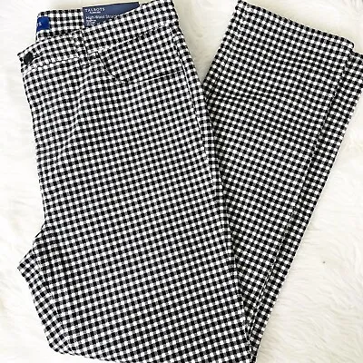 Talbots High Waist Straight Leg Gingham Check Pants Size 14 NWT • £25.08