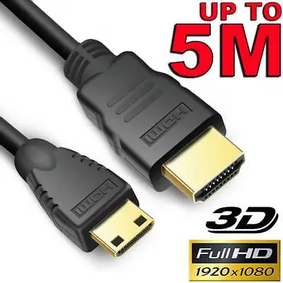 $10.25 • Buy Mini HDMI To HDMI Cable V1.4 3D Lead With Ethernet HD 1080P Tablet Smart Phone
