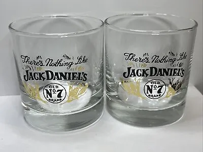 Jack Daniels Old No7 Drinking Glasses X 2 Drinkware Barware  Vintage Collectable • $55