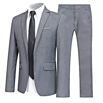 2 Piece Men Wedding Suit Slim Fit Tuxedo Suits Blazer Formal Jacket And Pants • $31.39