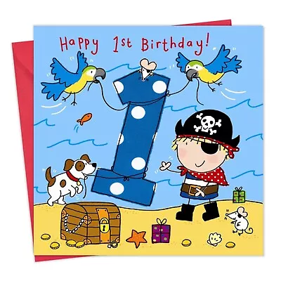 1 Year Old Card -Age 1 Card -1st Birthday Card For Boy -Boy Age 1 Card -Pirate • £3.99