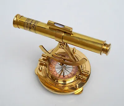 Brass Alidade Vintage Nautical Survey Tool Transit Compass Working Instrument • $80.74