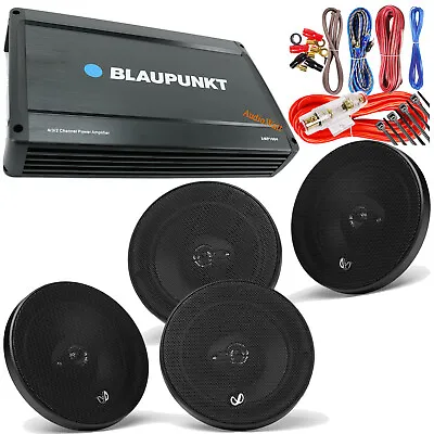 BLAUPUNKT AMP1604 1600W AMP + 4x Infinity Alpha 6530 6.5  580W Speakers + KIT • $229.99