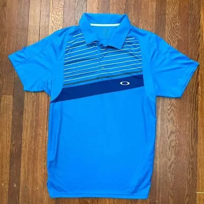 Oakley Mens Blue Dri-Fit Golf Polo Shirt Hyrdrolix (XL) • $25