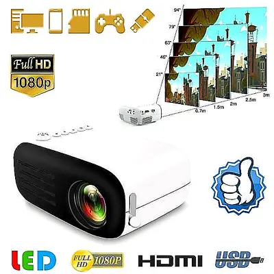 Mini LED Projector Home Theater Cinema USB HDMI AV 7000 Lumens Full HD 1080P • $85