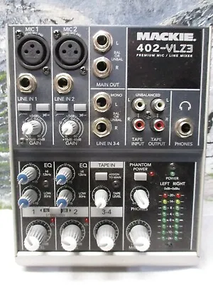 MACKIE 402-VLZ3 ~ 4 Channel Micro Premium Mic / Line Mixer ~ No Power Supply • $35