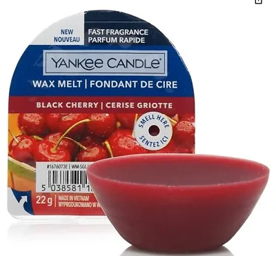 Yankee Candle Wax Melts Black Cherry Up To 8 Hours Of Fragrance 1 Count Red • £10.79