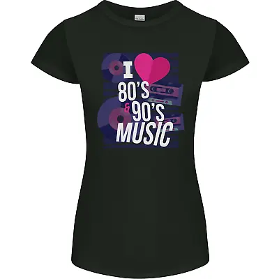 I Love 80s 90s Music Pop Rock Acid House Womens Petite Cut T-Shirt • £9.99