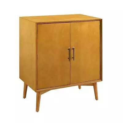 CROSLEY FURNITURE Bar Cabinet Mid-century Modern Landon Acorn Dark Wood Brown • $374.28
