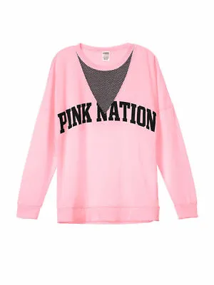 Victoria's Secret PINK NATION Campus Mesh Sweatshirt Limited Edition RARE Gift  • $24.99