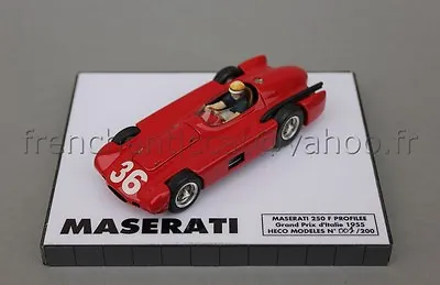 1955 C184 Miniature 1/43 MASERATI 250 F Profile 36 GP Italy Collector Heco N°1 • $238.45