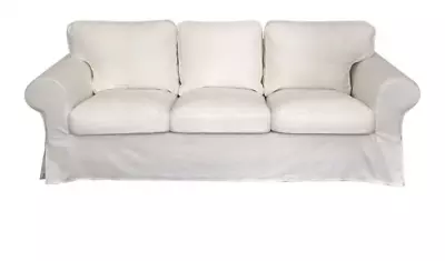 IKEA Ektorp 3-Seater Sofa Cover Set In Cream/white/beige • £199