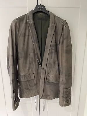 All Saints Leather Jacket Blazer Men’s L • £40