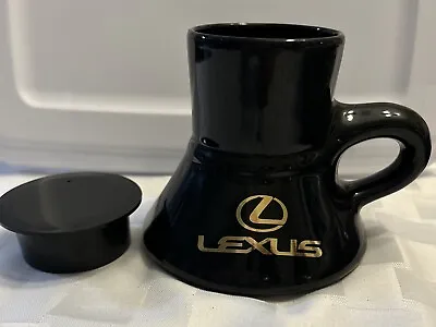 Unique Gold Lexus Coffee Cup Mug Vintage Black & Gold Fat Bottle Mug Mate Cap • $14.99