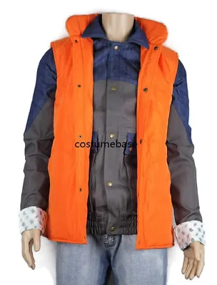 MARTY MCFLY Denim JACKET Puffer Vest Back To The Future 1985 Halloween Costume • $155.90