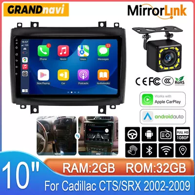 For Cadillac CTS/SRX 2002-2009 10.1  Android 12 Car Stereo Radio Carplay GPS DSP • $184.09