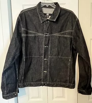 Marithe Francois Girbaud Jean Jacket Mens XL Black Four Pocket Denim Button Up • $45