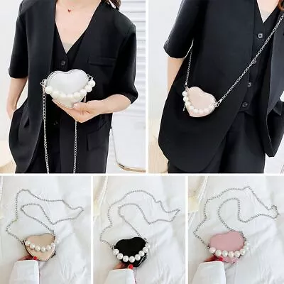Shape Design Messenger Bag Pearl Handle Chains Shoulder Bags Small Handbag • £6.94
