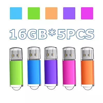 5PCS 16GB USB 2.0 Flash Drive Memory Stick Mini Thumb Drive For PC Laptop/Car/TV • $17.99