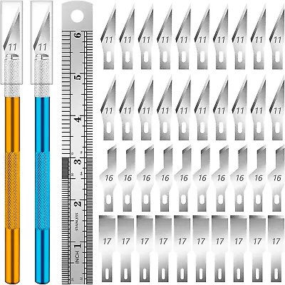 Exacto Knife Set 40 Blade Refill Xacto Knives Leather Craft Pen Cutter Razor Kit • $20.92