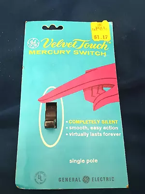 Vintage GE Mercury Silent Velvet Touch Single Pole Switch New Old Stock - Brown  • $15