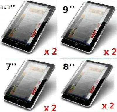 2 X PROFESSIONAL SCREEN PROTECTOR FOR 7 8 9 10.1''  INCH ANDROID TABLET PC • £1.99