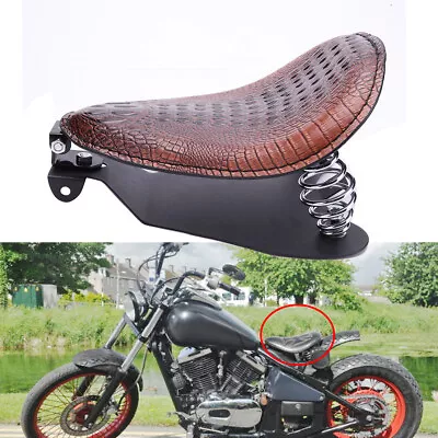 Motorcycle Solo Seat Alligator Brown For Kawasaki Vulcan VN 1500 750 900 2000 • $69.72