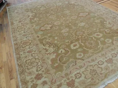 8x10 Jaipur Agra Oriental Area Rug Wool  Hand-knotted Green Beige Mauve  • $2450