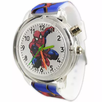 Spiderman Blue Light Up Colour Changing Boys Kids Children Wrist Watch Gift New • £6.99