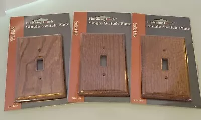 (3)Lockwell Finishing Touch Solid Oak Single Light Switch Plates 10-189 New • $22.56