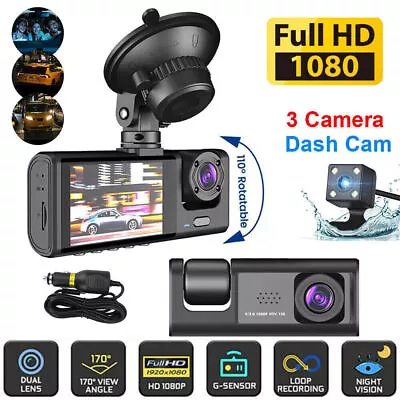 1080P HD Car Dual Lens Dash Cam Front Rear Inside Video Recorder Camera G-Sensor • $21.99