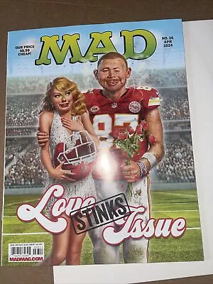 MAD MAGAZINE #36 April 2024 TAYLOR SWIFT SUPERBOWL COVER VG Shipping Included • $19.90