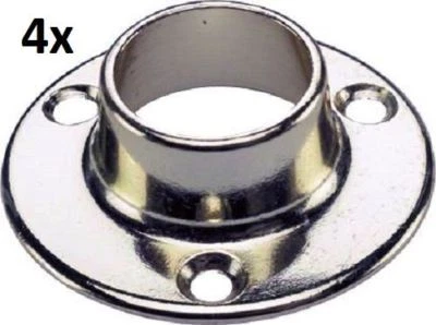 £3.95 • Buy Wardrobe Rail Pole Socket End Support Bracket Rings Chrome Plated 25mm QTY 4