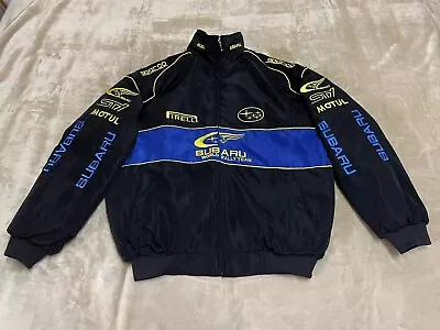 Adult F1 Vintage Racing Jacket Ebroidered Cotton Padded Subaru Jacket Black • $70