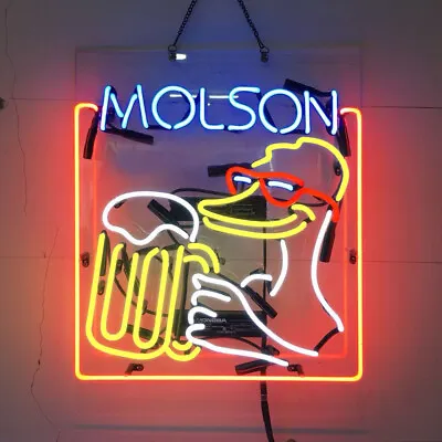 Molson Neon Sign Acrylic 20 X16  Glass Bar Pub Wall Deocr Artwork Gift • $143