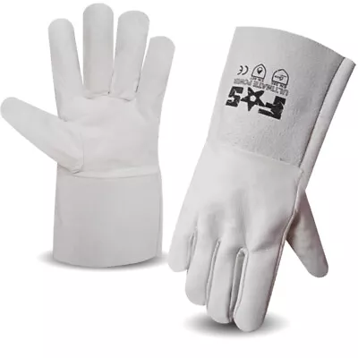 Leather Welding Gloves Welders Gardening TIG / MIG Heat Resistant Premium Gloves • £9.99