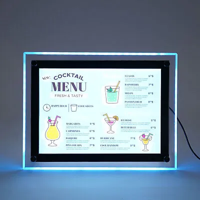 A4 LED Light Box Poster Frame Indoor Advertising Illuminated Projecting Sign • $63
