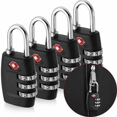 $4.59 • Buy 4X TSA 4 Dial Code Travel Luggage Lock Security Suitcase Combination Padlock AU