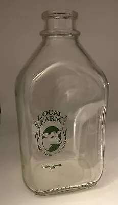 Vintage LOCAL FARM ACL Half Gallon Milk Bottle Cornwall Bridge Connecticut Cow • $13