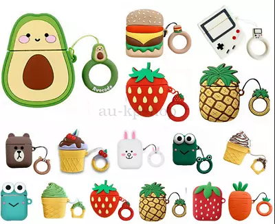 $17.05 • Buy For AirPod AirPods 1 2  Cute 3D Cartoon Silicone Protective Case Cover Keychain
