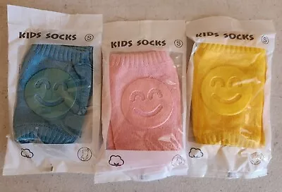 $4.99 • Buy Vaenait Baby Animal 3 Pair Sock Set Pink Yellow Green Smiley Faces